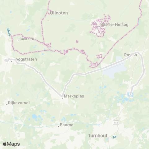De Lijn Ravels - Weelde - Merksplas - Hoogstraten map