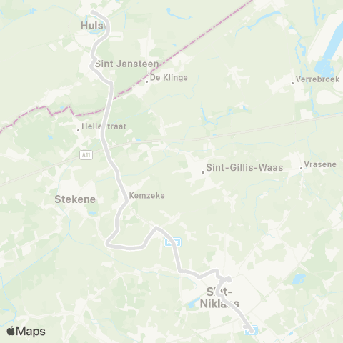 De Lijn Sint-Niklaas - Kemzeke Paal - Hulst map