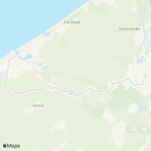 De Lijn Brugge - VIVES - Jabbeke - Ettelgem - Snaaskerke - Oostende map