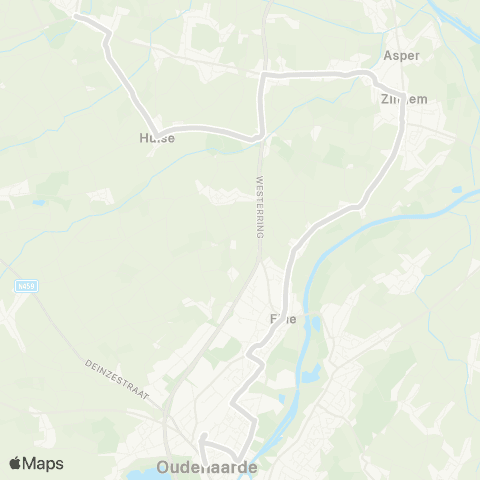 De Lijn Oudenaarde - Zingem - Huise - Lozer map