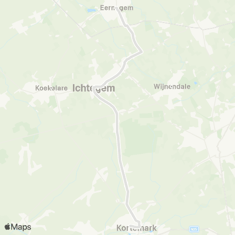 De Lijn Kortemark - Ichtegem - Eernegem map