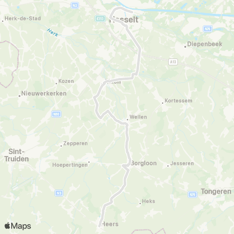 De Lijn Heers - Hasselt map