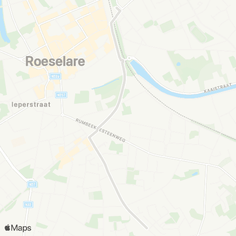 De Lijn Roeselare Station - Rumbeke Ange Angillisstraat map