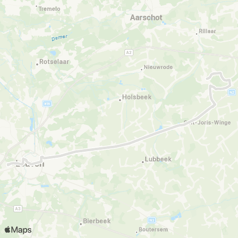 De Lijn Leuven - Tielt-Winge Berg map