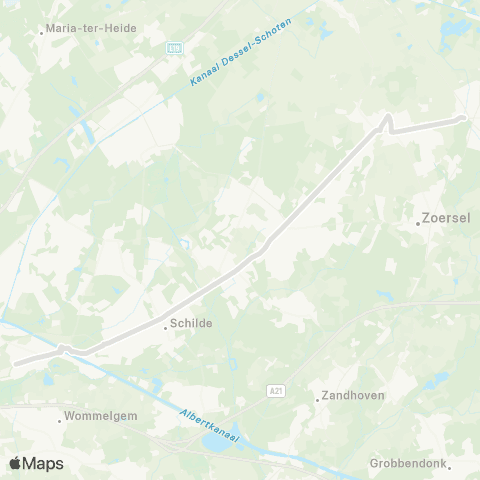 De Lijn Wijnegem - Schilde - Sint-Antonius - scholen Malle map