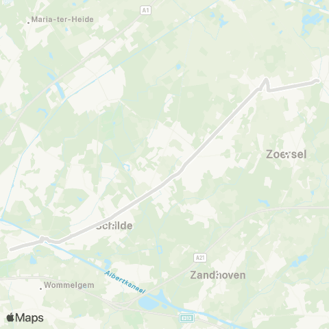 De Lijn Wijnegem - Schilde - Sint-Antonius - scholen Malle map