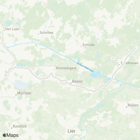 De Lijn Berchem - Broechem - Zandhoven VTI map