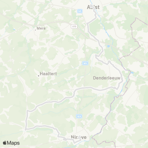 De Lijn Aalst - Denderleeuw - Aspelare - Ninove map