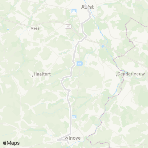 De Lijn Aalst - Denderhoutem - Ninove map