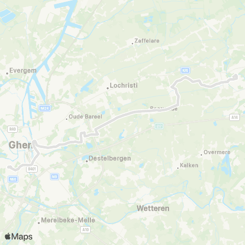 De Lijn Gent Sint-Pieters - Destelbergen - Beervelde - Lokeren map