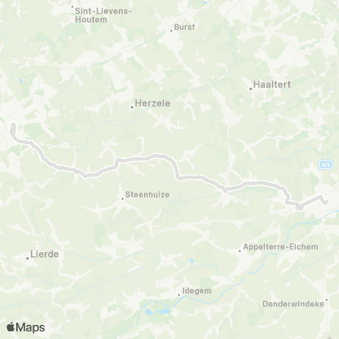 De Lijn Zottegem - Sint-Antelinks - Aspelare - Ninove map