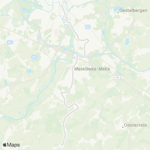 De Lijn Gent Zuid - Flora - Merelbeke - Bottelare - Baaigem map
