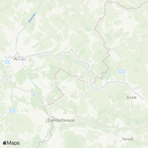 De Lijn Aalst - Meldert - Asse map