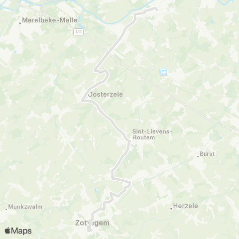De Lijn Wetteren - Kwatrecht - Oosterzele - Zottegem map