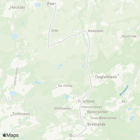 De Lijn Peer - Genk map