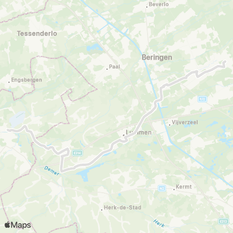 De Lijn Heusden - Diest map