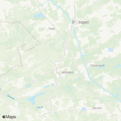 De Lijn Beringen - Herk-de-Stad map