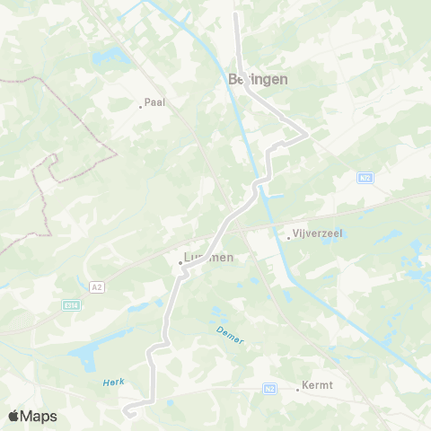 De Lijn Beringen - Herk-de-Stad map