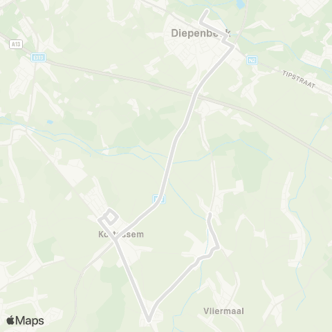 De Lijn Vliermaalroot - Diepenbeek map