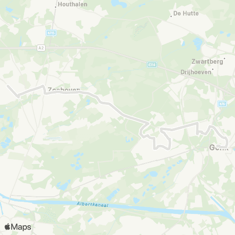 De Lijn Zonhoven - Genk map