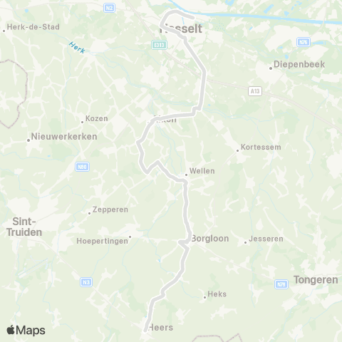 De Lijn Heers - Hasselt map