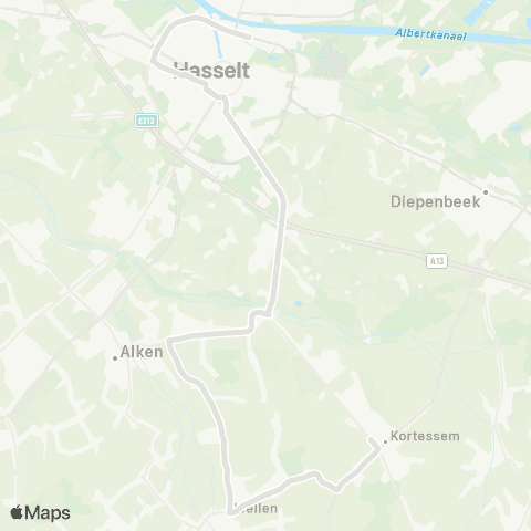 De Lijn Kortessem - Hasselt map