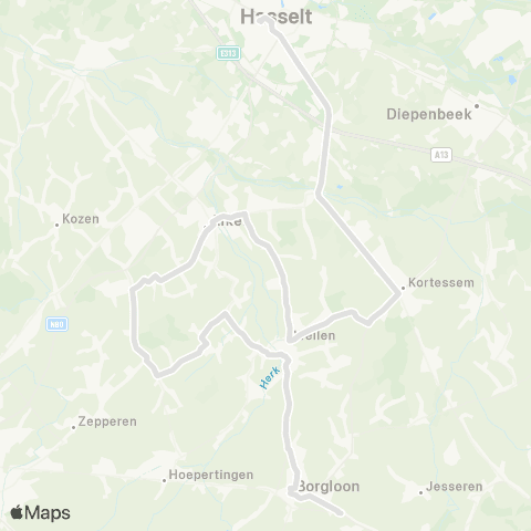 De Lijn Hasselt - Borgloon map