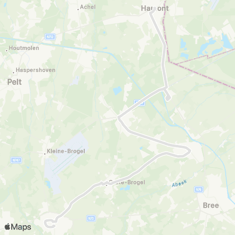 De Lijn Hamont - Peer map