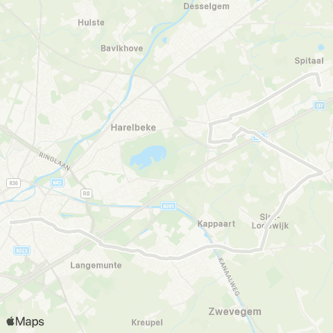 De Lijn Kortrijk - Zwevegem - Deerlijk - Nieuwenhove map