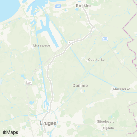 De Lijn Brugge - Dudzele - Westkapelle - Knokke map