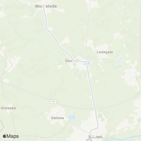 De Lijn Menen - Dadizele - Moorslede map