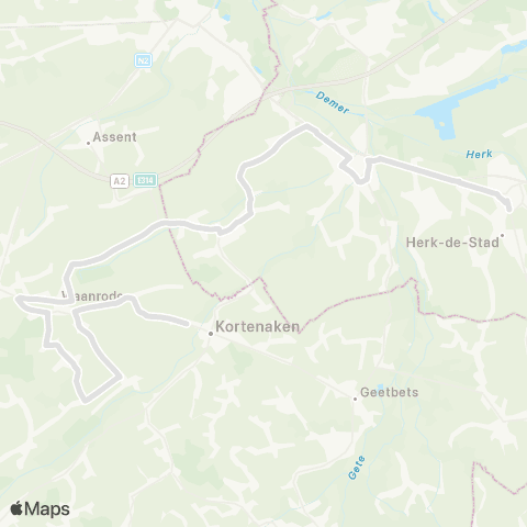 De Lijn Kortenaken - Herk-De-Stad map