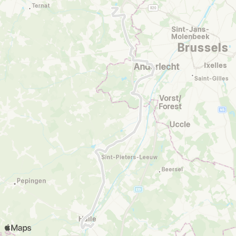 De Lijn Halle - Sint-Pieters-Leeuw - Dilbeek map