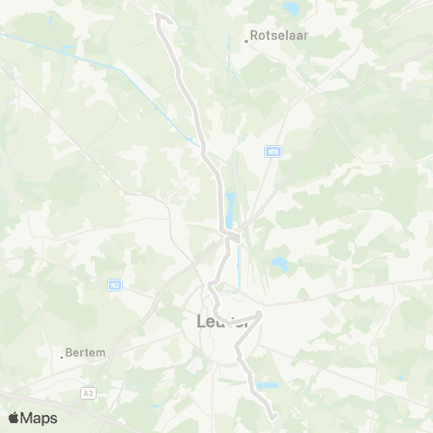 De Lijn Wakkerzeel - Leuven - Heverlee Sint-Albertus map