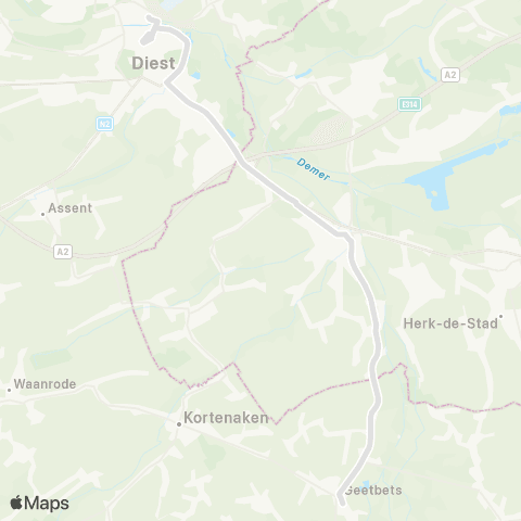 De Lijn Geetbets - Halen - Diest map