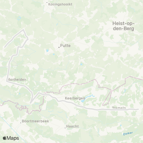 De Lijn Baal - Keerbergen - Bonheiden - Sint-Ursula - Hagelstein map