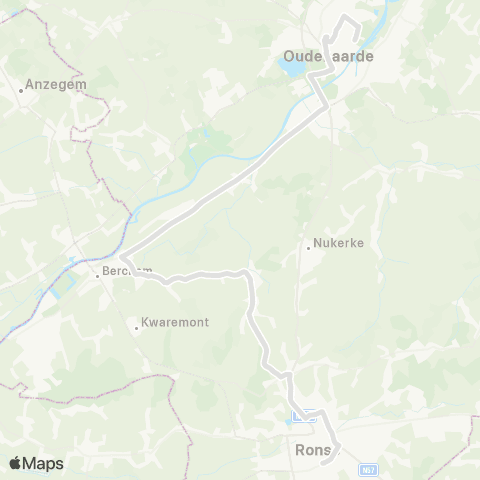 De Lijn Oudenaarde - Melden - Berchem - Zulzeke - Ronse / Renaix map