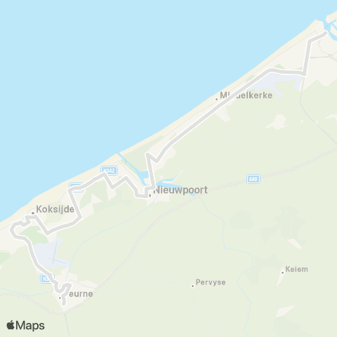 De Lijn Oostende - Nieuwpoort - Sint-Idesbald - Veurne map