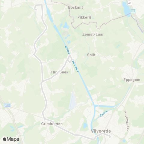 De Lijn Vilvoorde - Grimbergen - Kapelle-op-den-Bos map