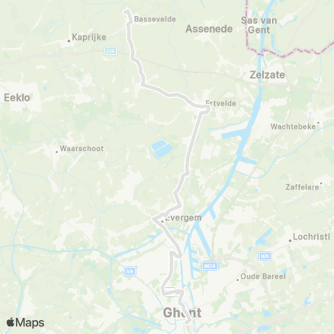 De Lijn Gent Zuid - Evergem - Ertvelde - Oosteeklo - Bassevelde map