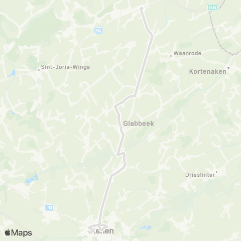 De Lijn Bekkevoort - Kapellen - Bunsbeek - Tienen map