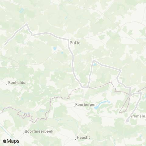 De Lijn Tremelo - Schriek - Putte - Sint-Ursula - Hagelstein map