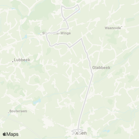 De Lijn Tielt-Winge - Meensel-Kiezegem - Tienen map