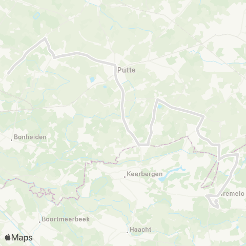 De Lijn Tremelo - Schriek - Putte - Sint-Ursula - Hagelstein map