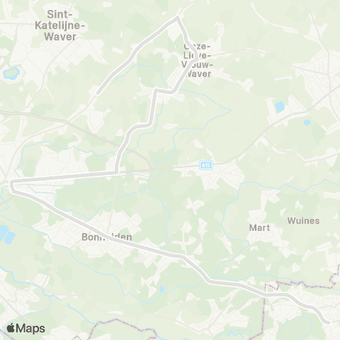 De Lijn Keerbergen - Bonheiden - Sint-Ursula - Hagelstein map