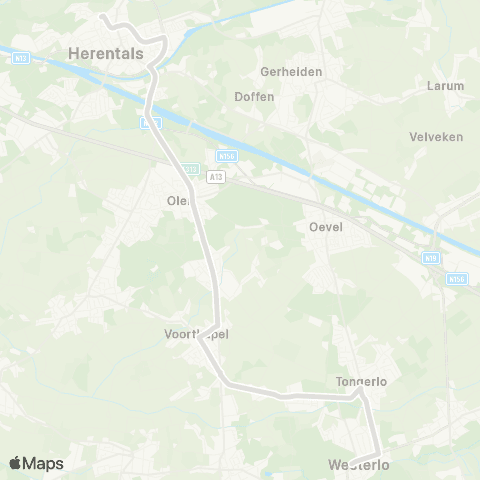 De Lijn Herentals - Olen - Voortkapel - Westerlo map