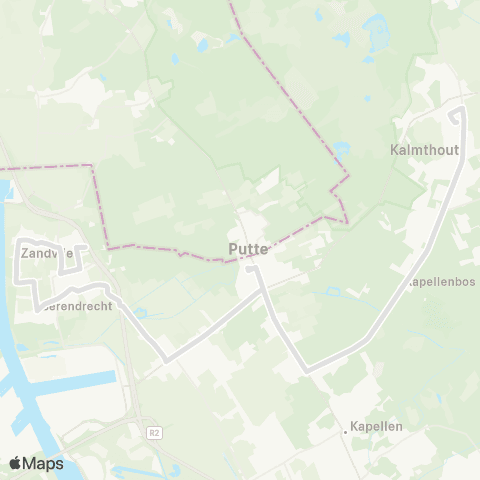 De Lijn Zandvliet - Stabroek - scholen Kalmthout map