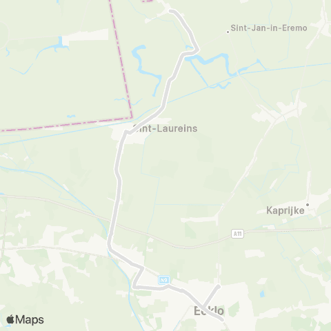 De Lijn Eeklo - Sint-Laureins - Sint-Margriete map