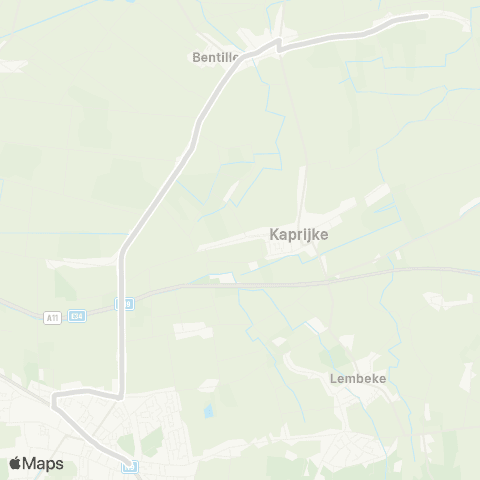 De Lijn Eeklo Station - Bassevelde Landsdijk map