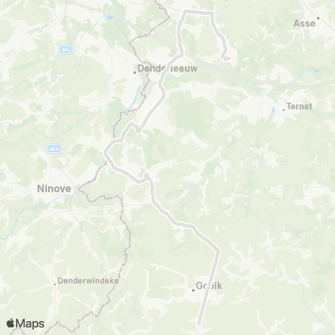 De Lijn Leerbeek - Pamel - Liedekerke - Essene map